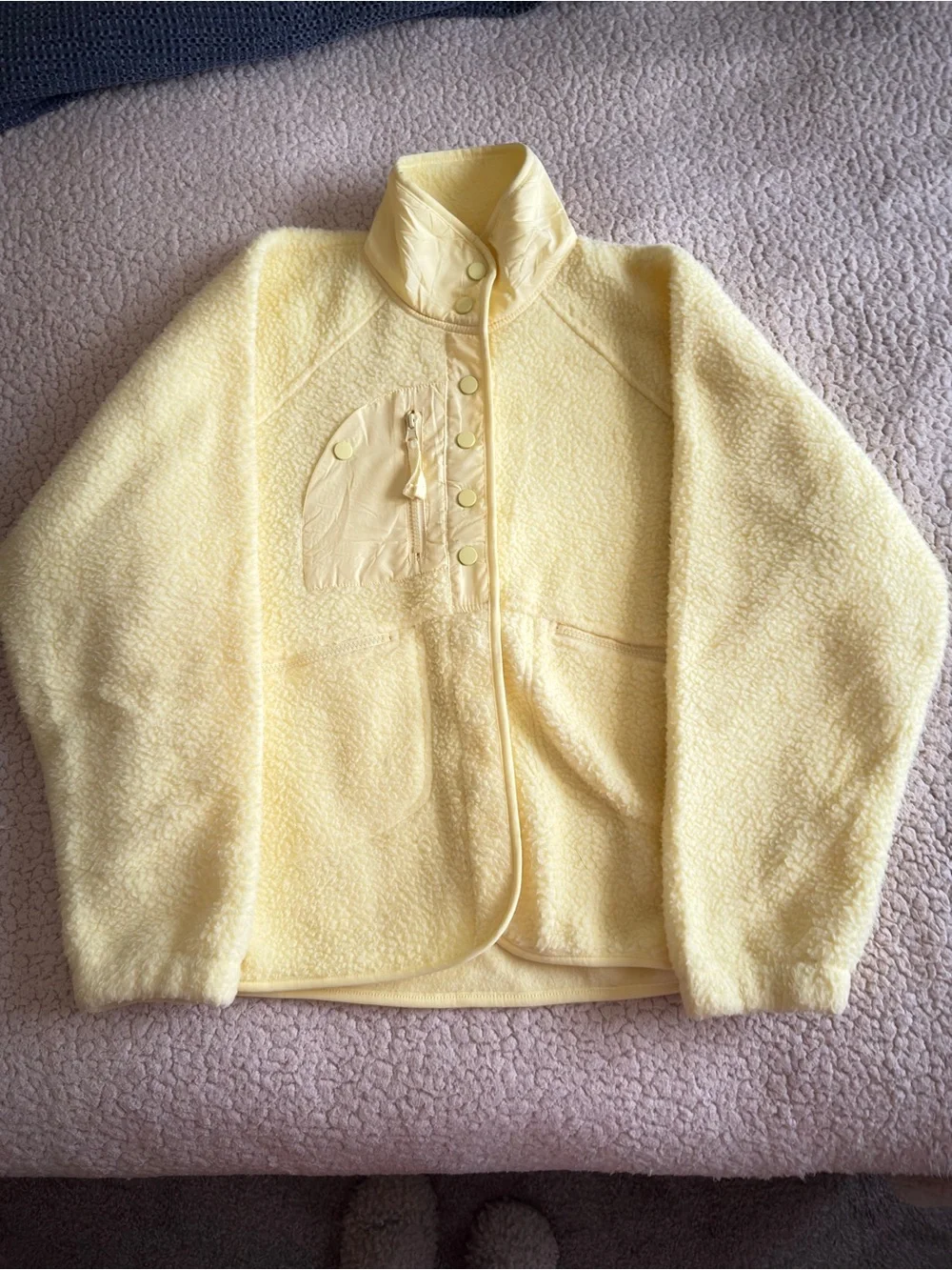 Free People lemon Yellow hit the slopes fleece Jacket sz small